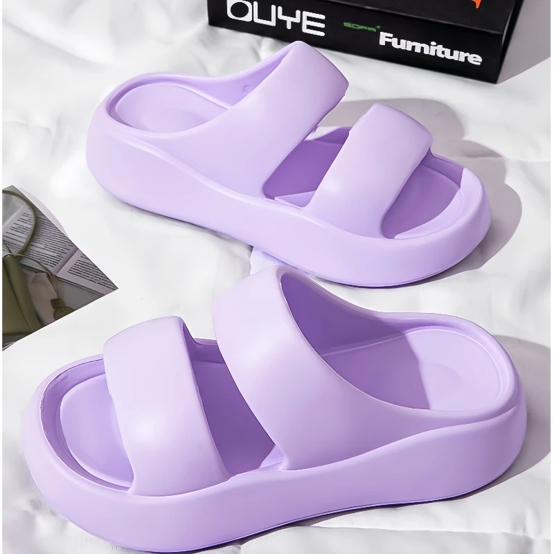Color: Pink, Shoe Size: 36 - Summer Women EVA Slippers Men 2024 Bathroom Non-Slip Slides Girl Outdoor Beach Casual Sandals Couple Soft Thick Soled Flip Flops