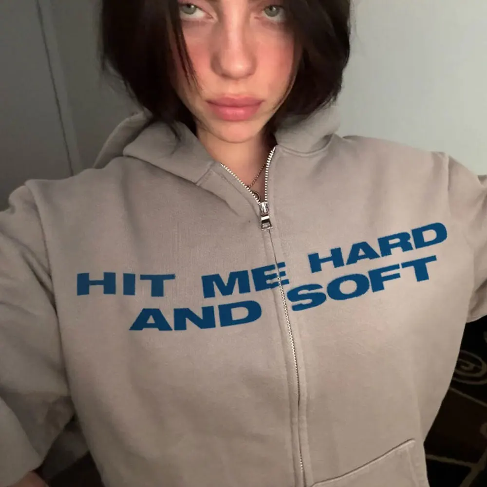 Color: PURPLE, Size: M - Hit Me Hard and Soft 2025 Tour Zipper Hoodies Men Women Harajuku Pullovers Fashion Hip Hop Zip Up Sweatshirts Jackets Fans Gift