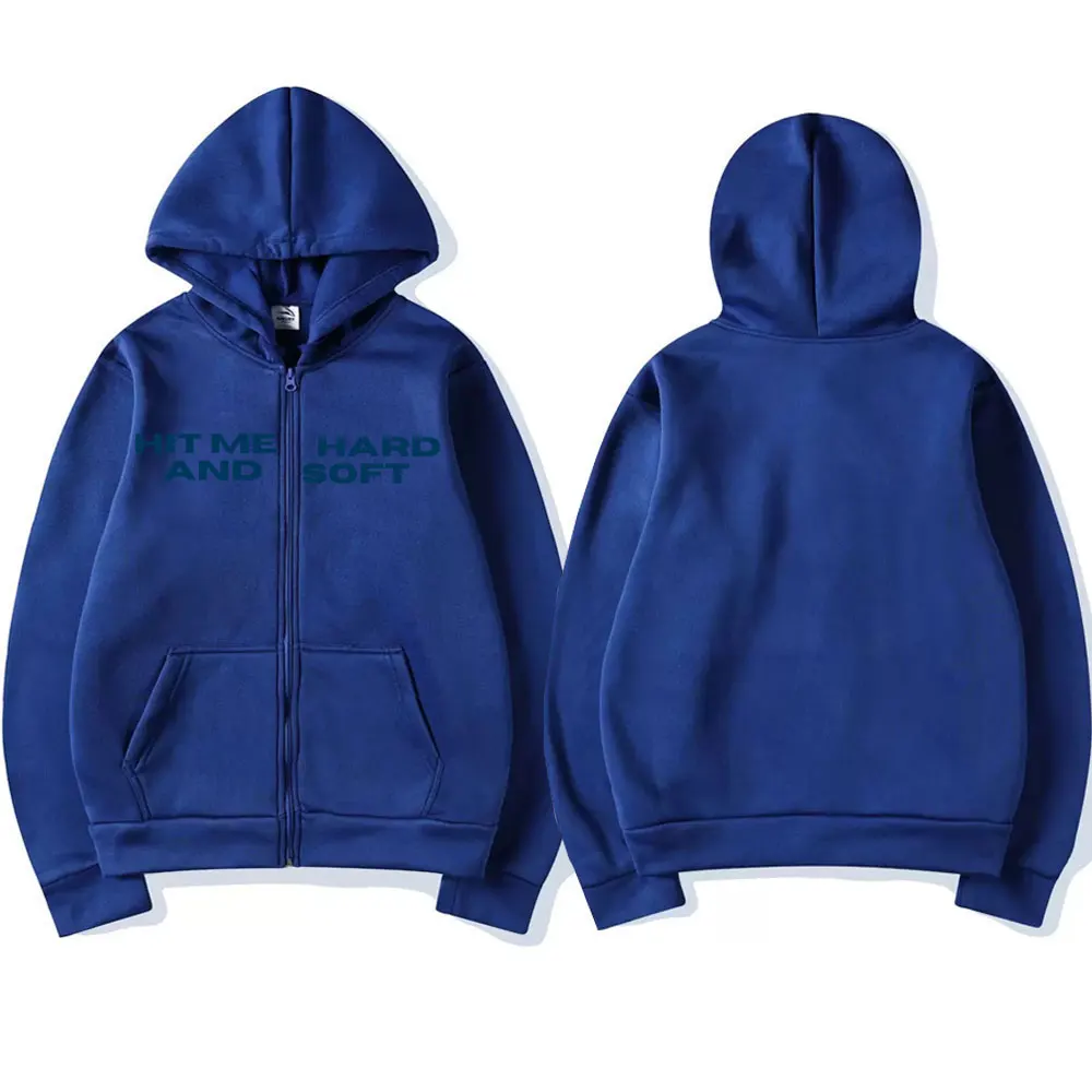 Color: PURPLE, Size: M - Hit Me Hard and Soft 2025 Tour Zipper Hoodies Men Women Harajuku Pullovers Fashion Hip Hop Zip Up Sweatshirts Jackets Fans Gift