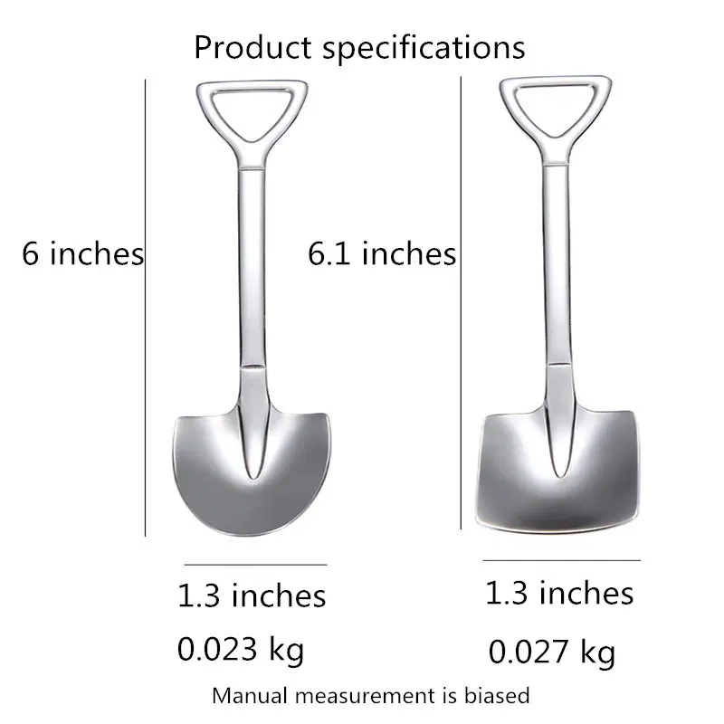 Color: Dark Khaki, Ships From: CHINA - 2021 stainless steel spade spoon coffee stirring spoon eating watermelon dessert ice cream fruit salad spoon teaspoon