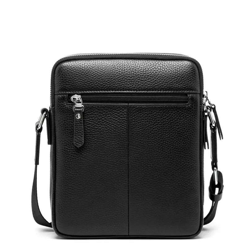 Color: Brown, Ships From: CN - BISON DENIM Classic Black Male Bag Genuine Leather Business Crossbody Bag iPad Mens Messenger Bag Casual bolsas male N2845