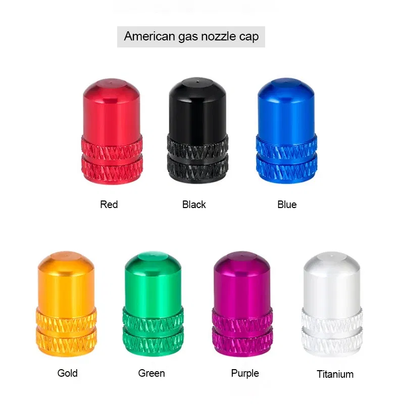Color: WHITE - 2pc Bicycle Valve Cap Aluminum Alloy Presta/Schrader Road Mountain Bike Tire Valve Cap Dust Protection Cover Bicycle Accessories