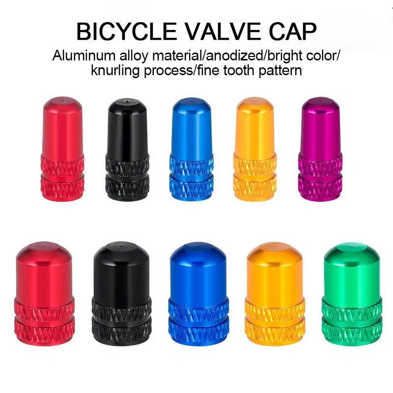 Color: WHITE - 2pc Bicycle Valve Cap Aluminum Alloy Presta/Schrader Road Mountain Bike Tire Valve Cap Dust Protection Cover Bicycle Accessories
