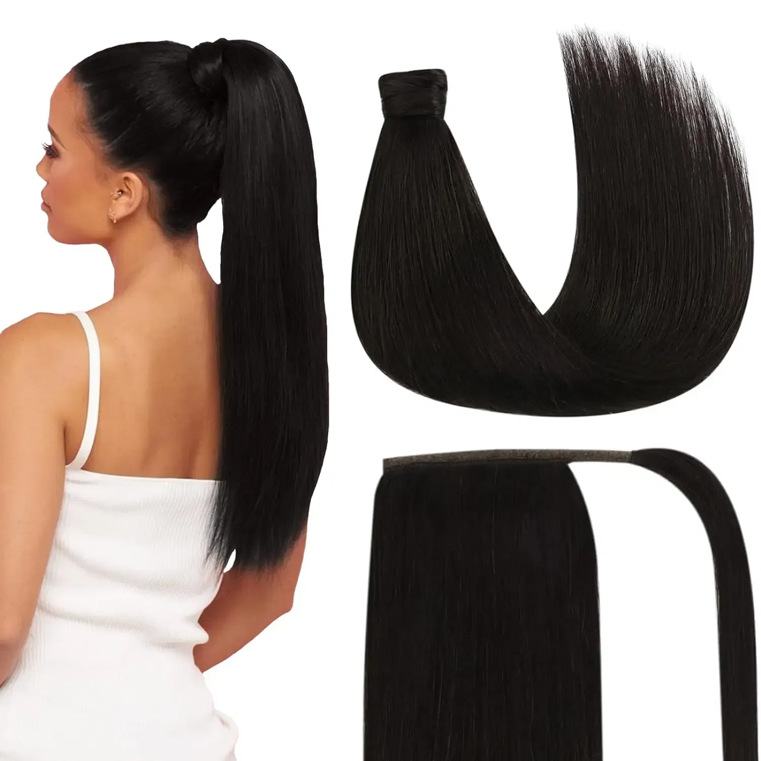 Color: OMBRE, Life Span: 6 Months With Proper Care, Stretched Length: 16inches - VeSunny Human Hair Ponytail Light Blonde Mix Golden Blonde Real Hair Ponytail Extension Highlights Blonde Ponytail Hair 80g