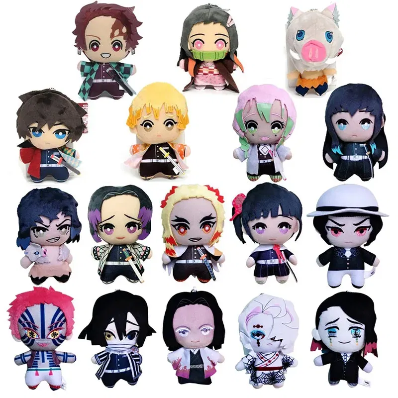 Color: HotPink, Height: 11cm-30cm - 15cm Japan Anime Demon Slayer Akaza Rui Iguro Obanai Tanjirou Kamado Nezuko Agatsuma Zenitsu Plush Toys Doll Peluche Gift
