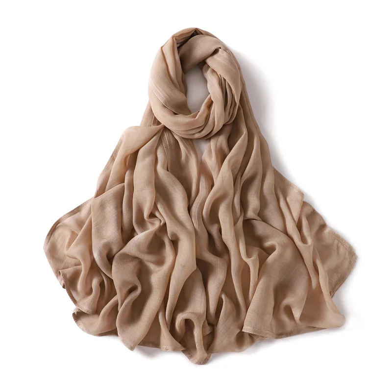 Color: Bright Yellow - Ramadan Solid Color Big Size Cotton Rayon Hijab Scarf Women Muslim Headscarf Wraps Shawls Femme Musulman Headband Islamic Turban
