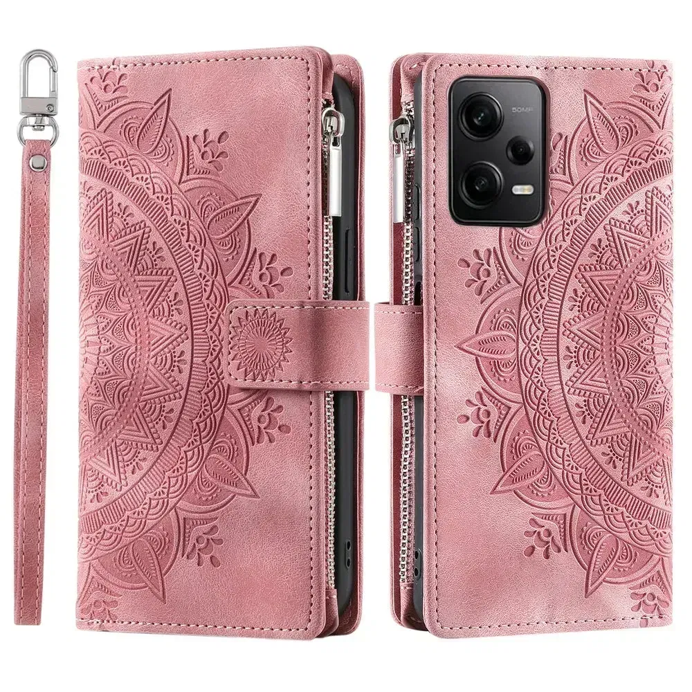 Color: light yellow, Material: PC - For Poco X7 F6 X6 X5 Pro X3 NFC 5G Zipper Wallet Case Crossbody Book Shell Xiaomi Poco M7 Pro M6 F5 M5 C75 3 X 7 M 6 Flip Cover