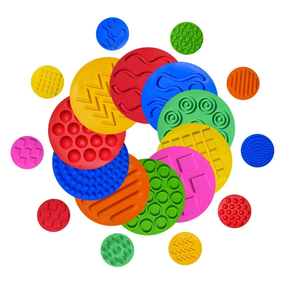 Color: green - Children's Tactile Sensory Training Mat Acupressure Pad Foot Massage Mat Children's Baby Acupressure Pad Toe Pressure Pad