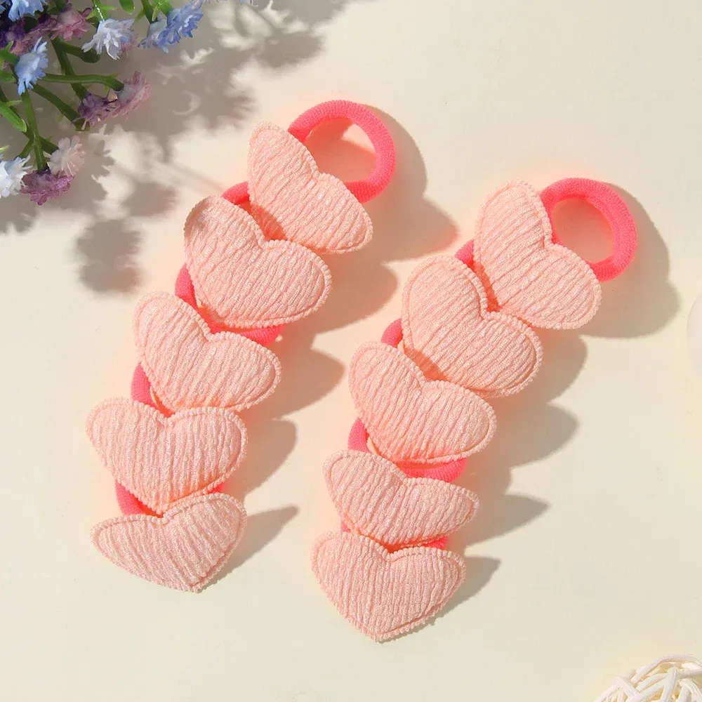 Color: black - 10/30pcs girls star butterflies children's hairband harmless hair cute towels rope ponytail rack children's rubber band headwear