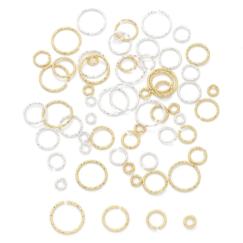 Color: Brown - 20Pcs 4/6/8/10mm Silver/14K Gold Plated Brass Jump Rings Open Loops for Earring Bracelet Necklace DIY Jewelry Making Findings