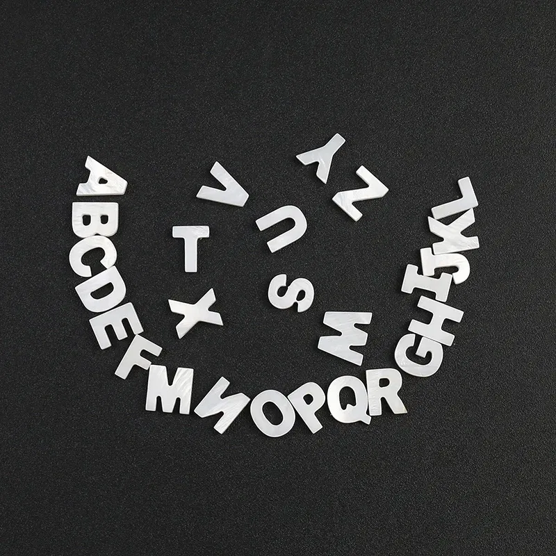 Color: Clear - Trend DIY Handmade Vertical Capital Letter Pendant Beads Jewelry Making Accessories Necklace Bracelet Letras Materiales