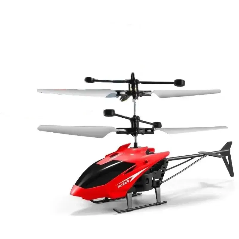 Color: Red - Induction Hovering Safe Fall-resistant Mini Helicopters Toys Rechargeable RC Helicopters Drone Toys Children's Gifts