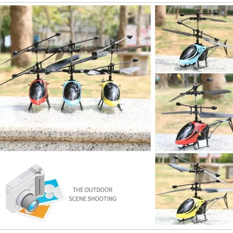 Color: Red - Induction Hovering Safe Fall-resistant Mini Helicopters Toys Rechargeable RC Helicopters Drone Toys Children's Gifts