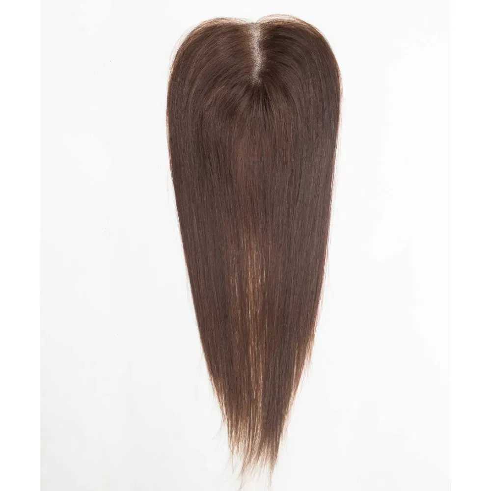 Toupee Color: 6#, Toupee Size: 4x6, Toupee Design: free, Toupee Density: 120%, Length: 18 inches - 5.5X6inch Mono Base Brazilian Remy Human Hair Topper 12"-18" Double Pu Around Thick Invisible Mono Topper for Women Hairpieces