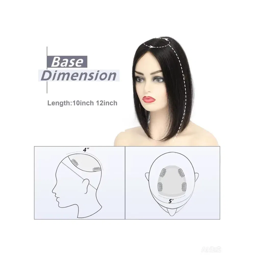 Toupee Color: 6#, Toupee Size: 4x6, Toupee Design: free, Toupee Density: 120%, Length: 18 inches - 5.5X6inch Mono Base Brazilian Remy Human Hair Topper 12"-18" Double Pu Around Thick Invisible Mono Topper for Women Hairpieces