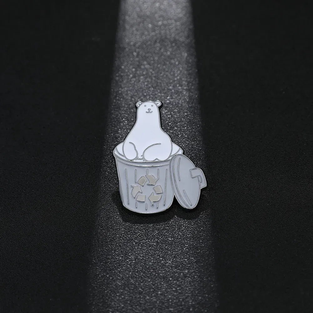 Metal color: Gold-color, Ships From: CHINA - Cartoon Cute Animal Brooch Bear Trash Can Lovely Cat Enamel Pins Badge Lapel Collar Fashion Woman Jewelry Accessories Gifts