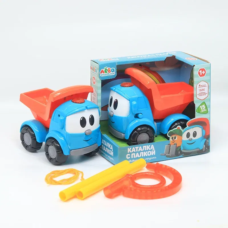 Color: WHITE - Russian pickup truck Lio with 8 Russian songs farmer's cart pullback car mode sliding toy children's holiday gift
