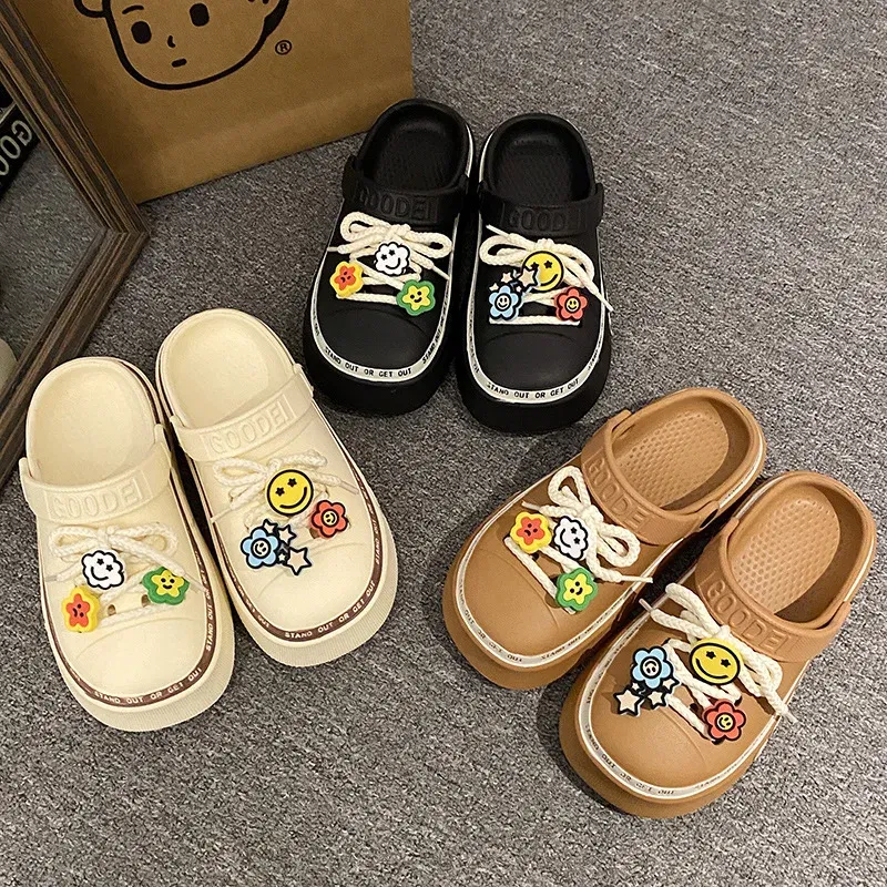 Color: Blue, Shoe Size: 3 - Women Sandals 2024 New Arrival Elegant Clogs Fashion Street Beach Slides Height Increasing Slippers For Girls