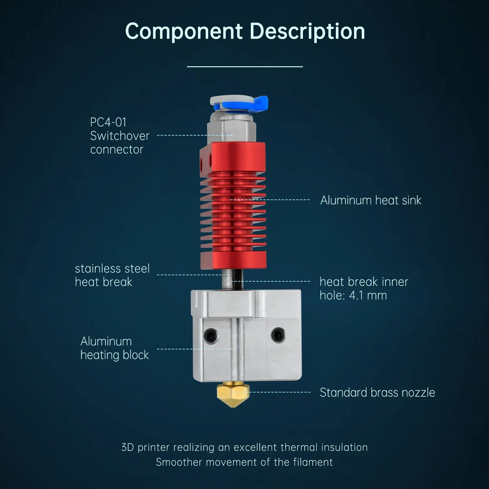 Color: green - Ender3/Ender 3V2/CR10 High Temperature 550?„? Hotend Kit Copper Plated Volcano Nozzle Heated Block Bimetal Throat Hotend Kit