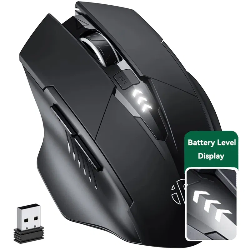 Color: green - Bluetooth Compatible Mouse Rechargeable 2.4G INPHIC PM6 Wireless Mouse Office Mute Support PC Laptop Tablet Smartphone Universal