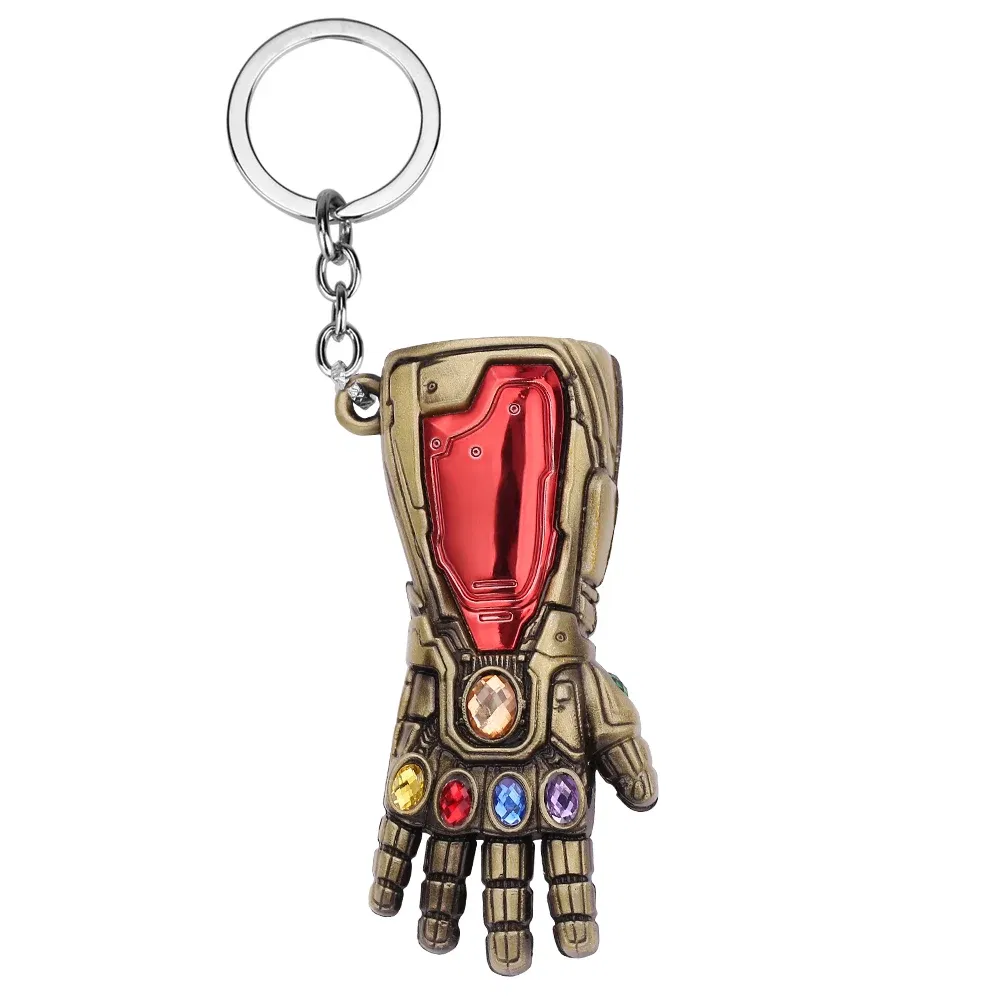 Color: GRAY, Ships From: CHINA - Avengers Thanos Infinity Gauntlet Keychain Disney Superhero Iron Man Infinity Gloves Keyrings Car Pendant Key Holder Accessories