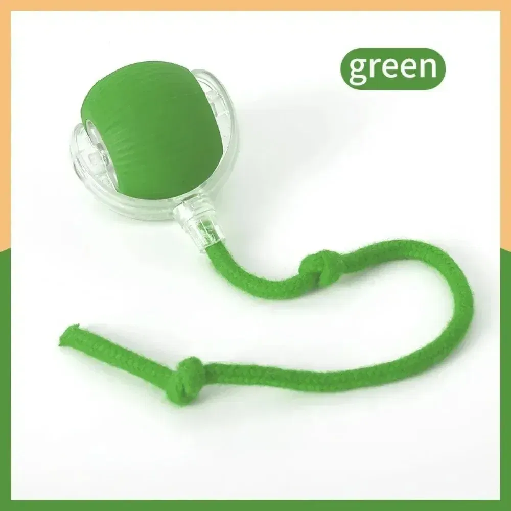 Color: green - New Cat Interactive Ball Toy Automatic Rolling Ball Faux Tail Rechargeable Smart Pet Electric Toy Dog Cat Training Imitate Mouse