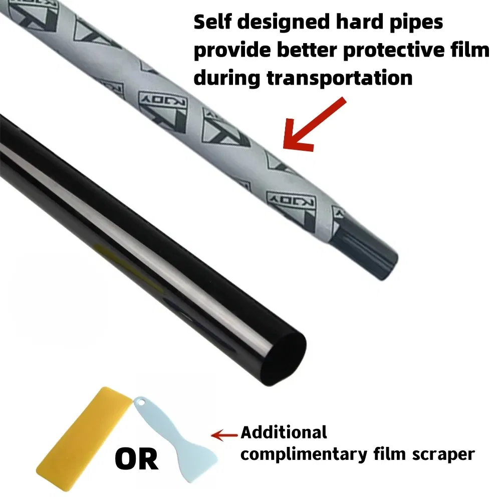 Size: 35*180cm - 3Mx50CM VLT Black Car Window Foils Tinting Film Home Window Glass Solar UV Protector Sticker Films Pearl Cotton Stick Box PAC