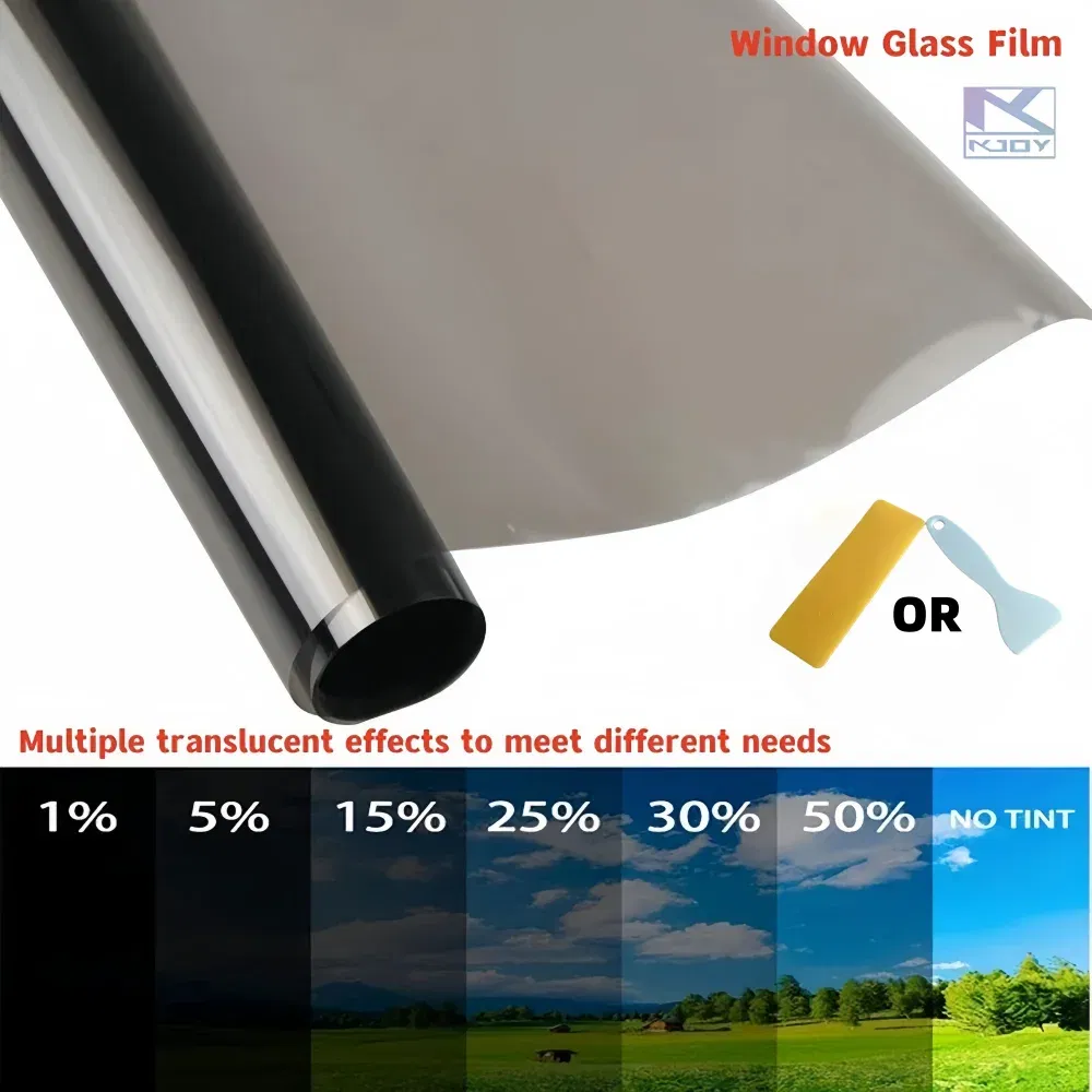 Size: 35*180cm - 3Mx50CM VLT Black Car Window Foils Tinting Film Home Window Glass Solar UV Protector Sticker Films Pearl Cotton Stick Box PAC