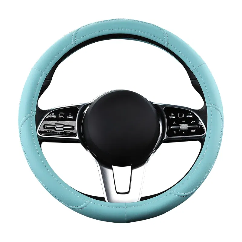 Color Name: Red - Car Anti-Slip Leather Steering wheel Cover Universal car Steering Wheel Protective Cover Fashion Style 38cm Pink