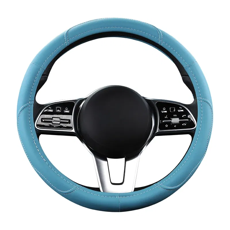 Color Name: Red - Car Anti-Slip Leather Steering wheel Cover Universal car Steering Wheel Protective Cover Fashion Style 38cm Pink
