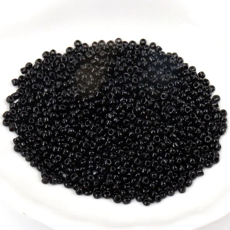 Color: black, Item Diameter: 2mm - 150-1000pcs 2/3/4mm Charm Czech Glass Seed Beads DIY Bracelet Necklace Beads For Jewelry Making DIY Earring Necklace