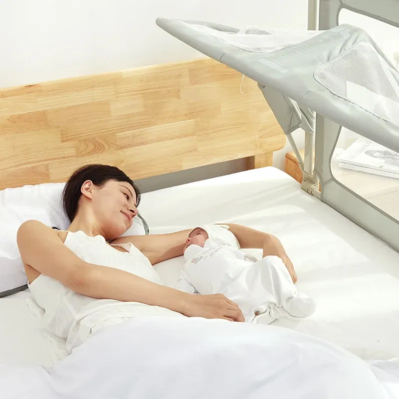 Color: Black, Ships From: CHINA - IMBABY Baby Safety Barrier Liftable Protective Side Bed 3 in 1 Baby Crib Portable Bed Rail Guard Sleeping Space for Baby Nest