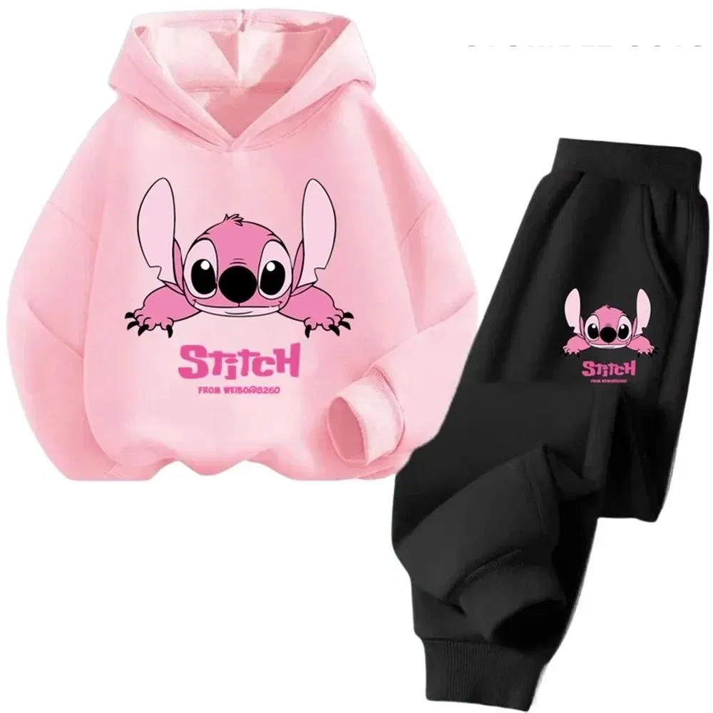 Color: Dark Grey, Kid Size: 4T - Children Hoodies Stitch Kawaii Fashion Pullover Sweatshirt Anime Trucksuit Manga Cartoons Girls Boy Kids Autumn Casual Clothes