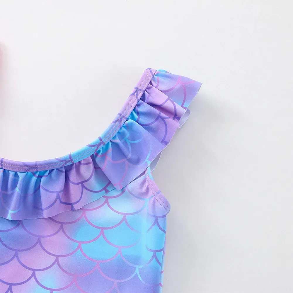 Color: GRAY, Kid Size: 9M - Moana Baby Girl Mermaid Fish Scale Print Swimsuit One-Piece Swimwear Toddler Bathing Suit Beach Outfit