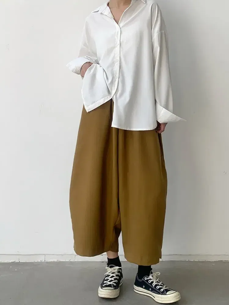 Color: black, Size: XXXL - 2023 Autumn Casual Harem Pants Women Cotton High Waisted Trousers Retro Loose Bloomers Women's Oversize Pants Baggy Sweatpants