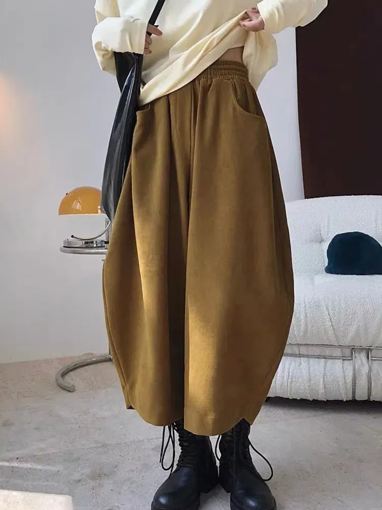 Color: black, Size: XXXL - 2023 Autumn Casual Harem Pants Women Cotton High Waisted Trousers Retro Loose Bloomers Women's Oversize Pants Baggy Sweatpants