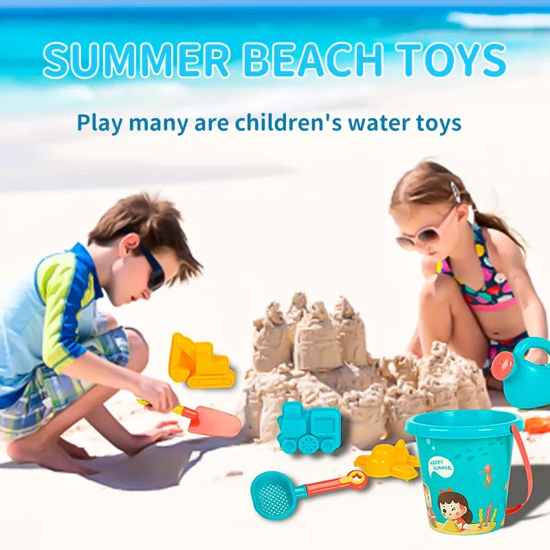 Color: Light Grey - Children Beach Toys Summer Outdoor Games Sand Play Plastic Bucket Watering Bottle Shovels Kids Beach Water Game Toys Tools Gifrs