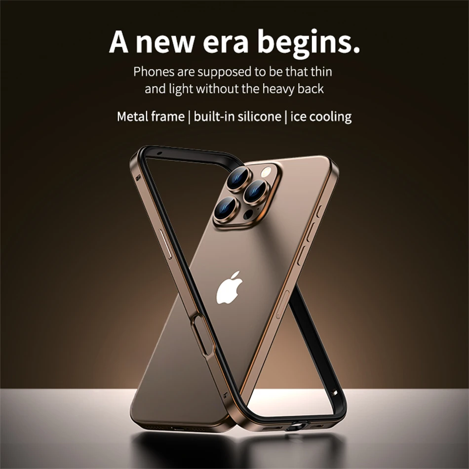 Color: black, Material: Cotton - Titanium Metal Frame Bumper Shockproof Case for IPhone 16 15 Pro Max Plus 5G for Apple Solid Colour Protection Phone Cover
