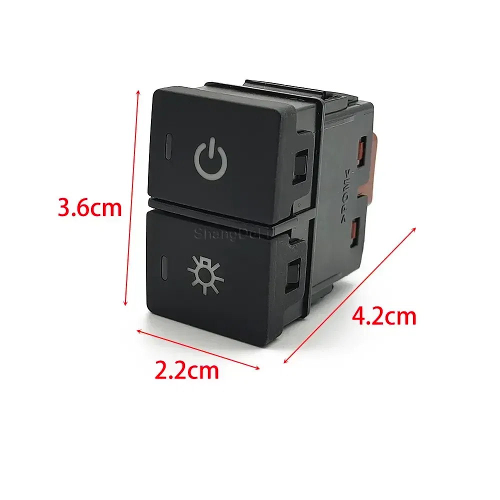 Color: black - LED Light Car Dual Switch Front Fog Light Steering Wheel Heating Button With Wire For Honda CRV URV AVANCIER CITY Accessories