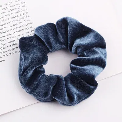 Color: Red - New Fashion gold velvet Women Pure color wild Large intestine Elastic Hair Sports Dance Scrunchie Girls Hair Accessories