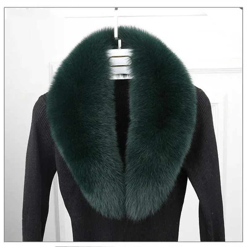 Color: PURPLE, Size: XXXL - 100% Natural Real Fox Fur Collar For Women Men Coat Jacket Fur Scarf Winter Extra Large Size Neck Warmer Fur Scarf Shawls Wraps