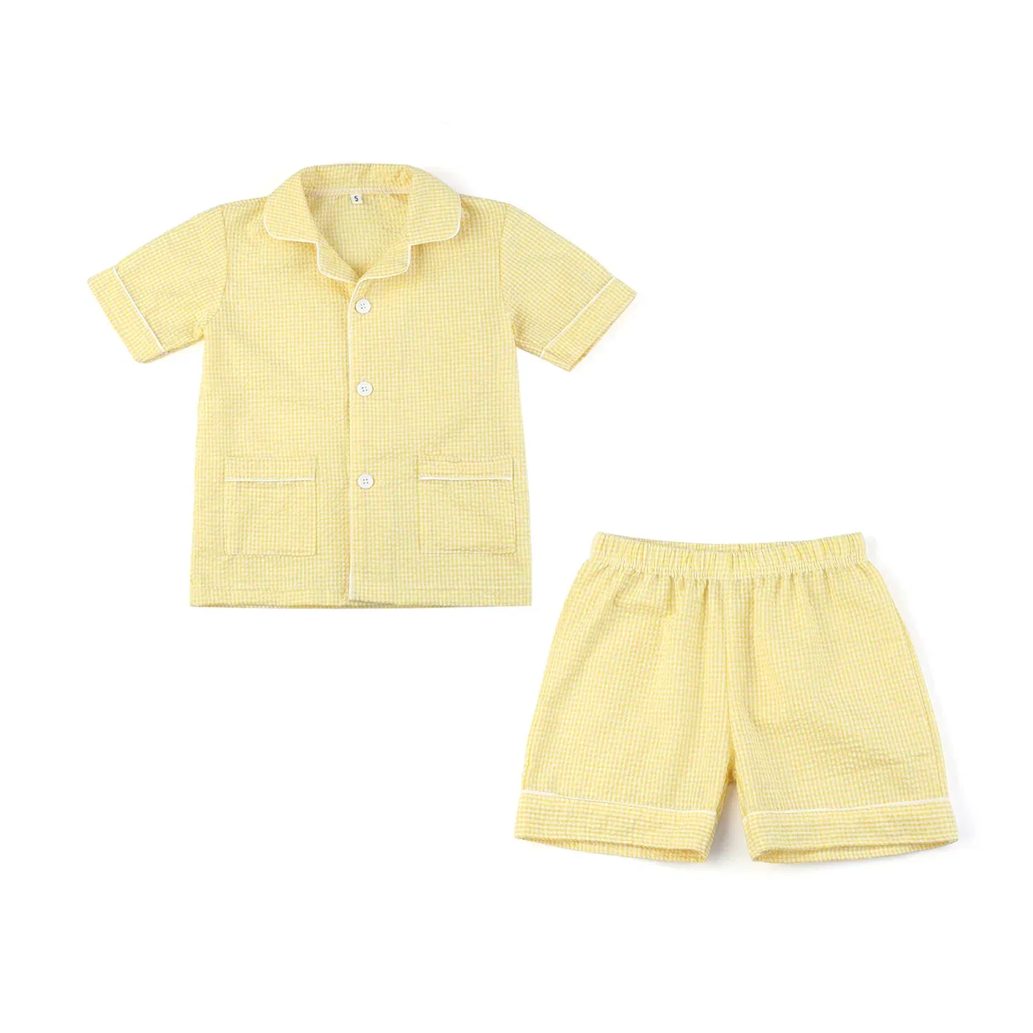 Color: Orange, Ships From: CHINA, Kid Size: 12t - Ruffkids 100% Cotton Summer Kids Pajamas Sleepwear Seersucker Striped Matching Pjs Boys Clothes Loungewear Girls Pyjamas Set