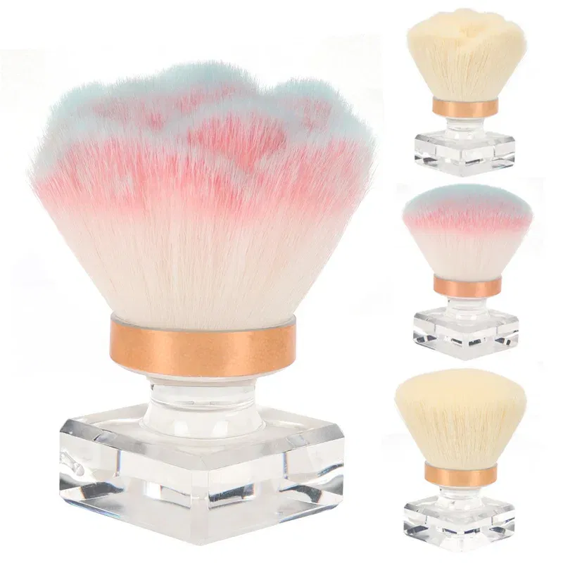 Color: Pink - Nail Tool Dust-proof Brush Korean Fragrance Cleaning Dust-proof Brush Powder Blusher Brush Makeup Brush Rose Brush