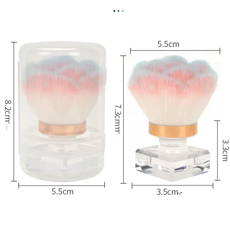 Color: Pink - Nail Tool Dust-proof Brush Korean Fragrance Cleaning Dust-proof Brush Powder Blusher Brush Makeup Brush Rose Brush