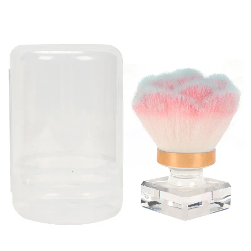 Color: Pink - Nail Tool Dust-proof Brush Korean Fragrance Cleaning Dust-proof Brush Powder Blusher Brush Makeup Brush Rose Brush