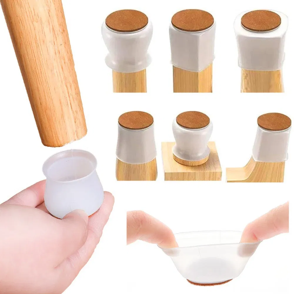 Color: Black - Practical Silicone Furniture Chair Leg Caps Protection Cover Anti Slip Chair Leg Caps Prevent Scratches and Noise Home Gadget