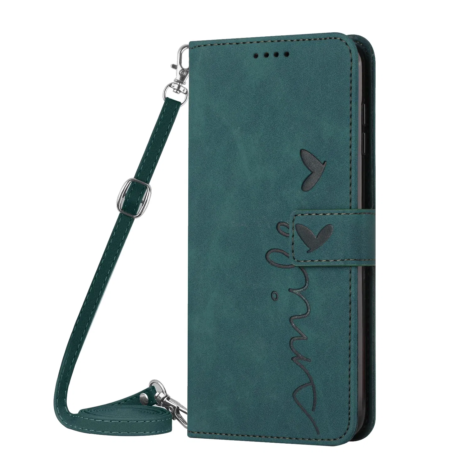 Color: Trans-dark Pink, Ships From: CHINA, Material: aluminum - Love Heart Strap Leather Crossbody Phone Wallet Case Book Stand For Google Pixel 8 7 Pro 8A 7A 6A Girls Cute Shoulder Cover
