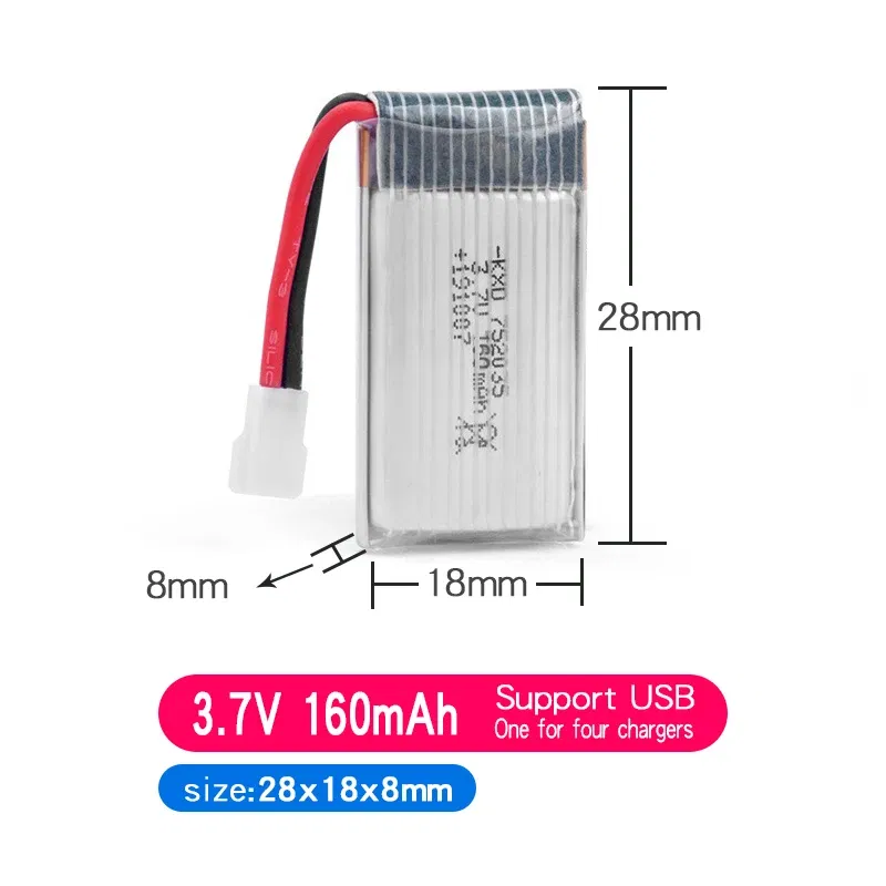 Color: light green - Suitable For Remote Control Aircraft 3.7V 500mAh 300mAh 250mAh 160mAh RC Aircraft Rechargeable Liion Battery