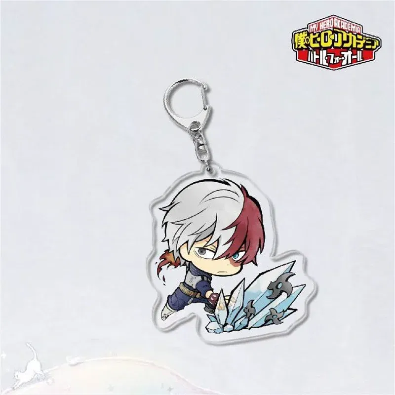 Color: Silver - Anime My Hero Academia? Midoriya Izuku Cosplay Keyrings Acrylic Figure Key Chains Bakugou Katsuki Keychain For Bags Fans Gift