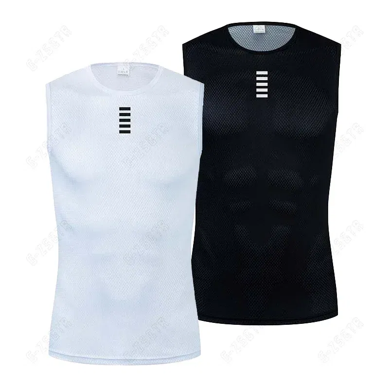 Color: Black, Size: M - Cycling Base Layers Reflective Vest White Cycling Jersey Undershirt Quick Dry Elastici Vest Road Bike Jerseys